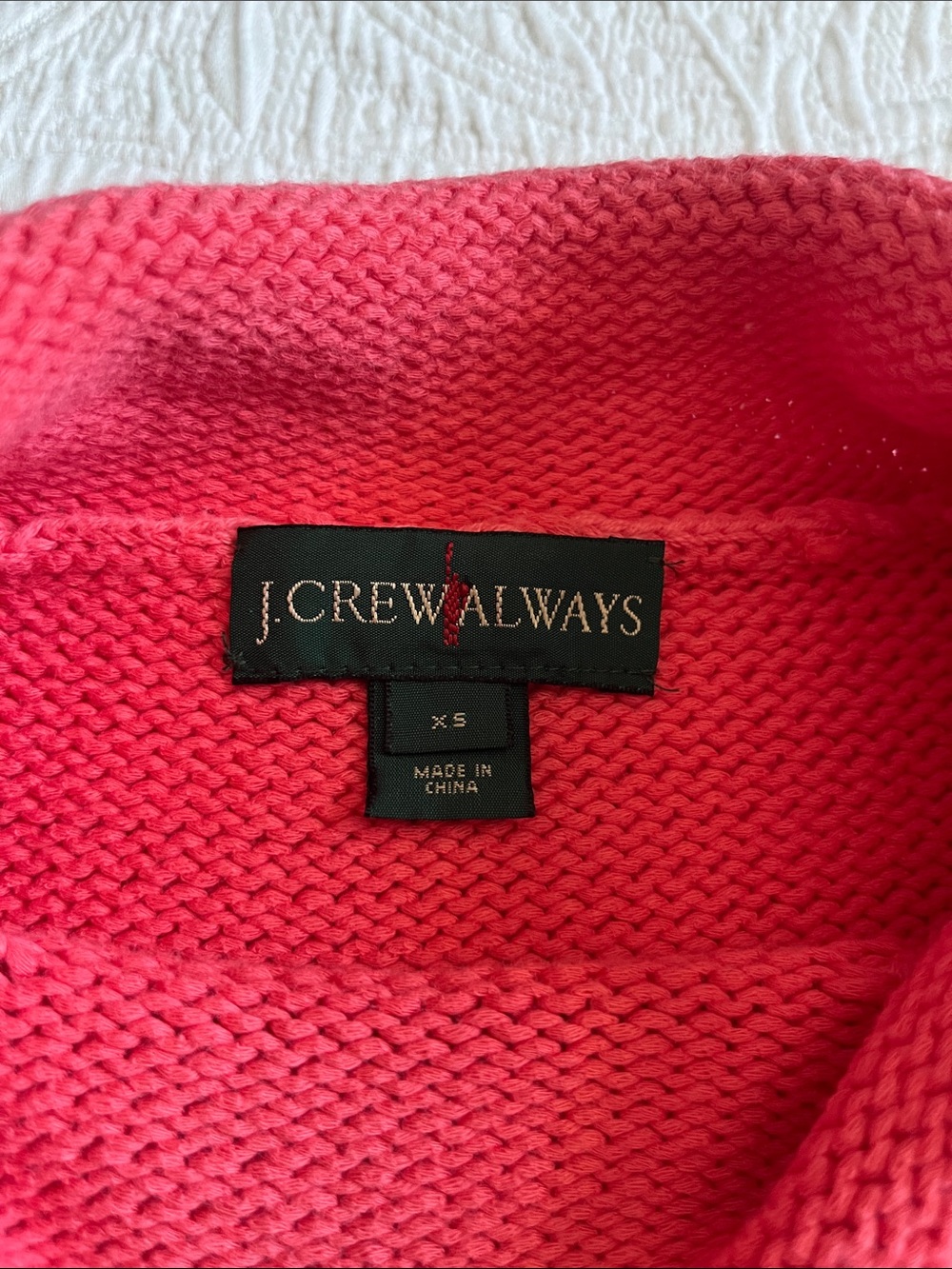 J. Crew Always Oarsman 90s/2000s Coral-Pink Rollneck Sweater women’s xs - Picture 2 of 2